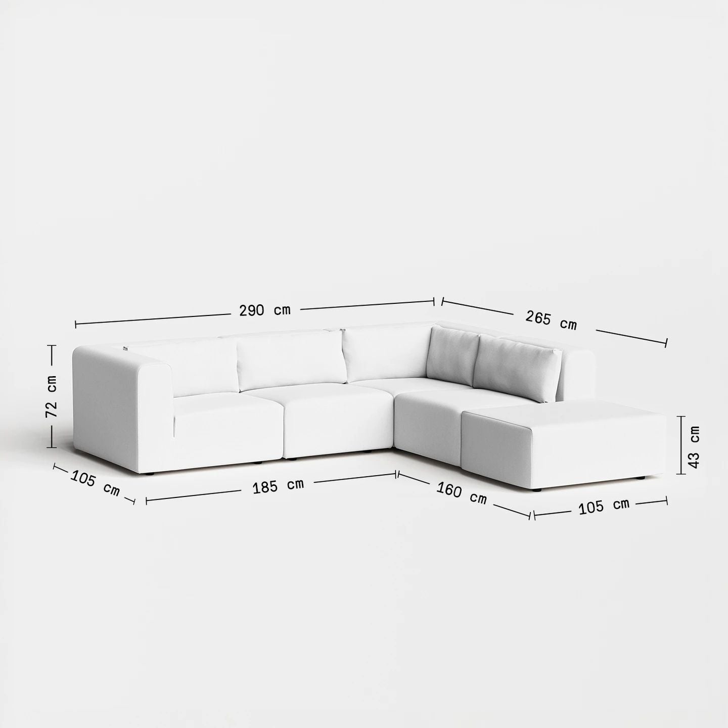 Urban Four Seater L Shape with Ottoman