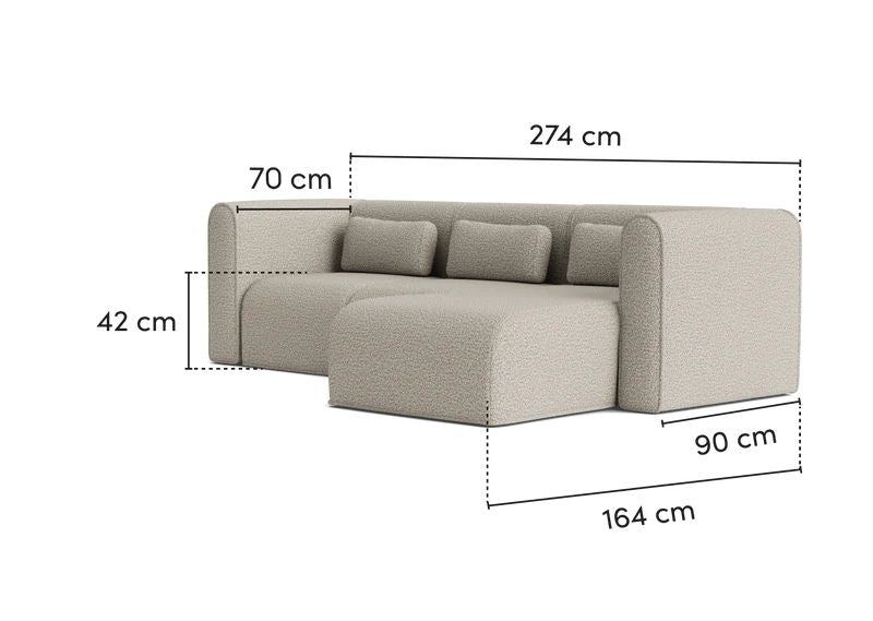 Loom Three Seater Chaise Lounge