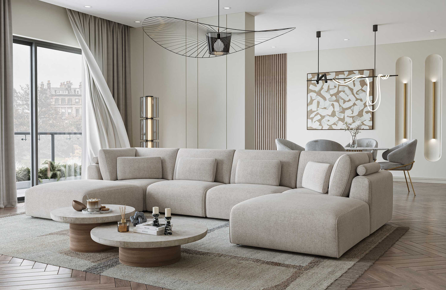 Drift Four Seater with Two Ottomans