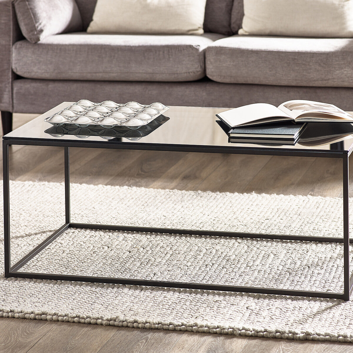 Drift Rectangular Smoked Glass Coffee Table-DCT2