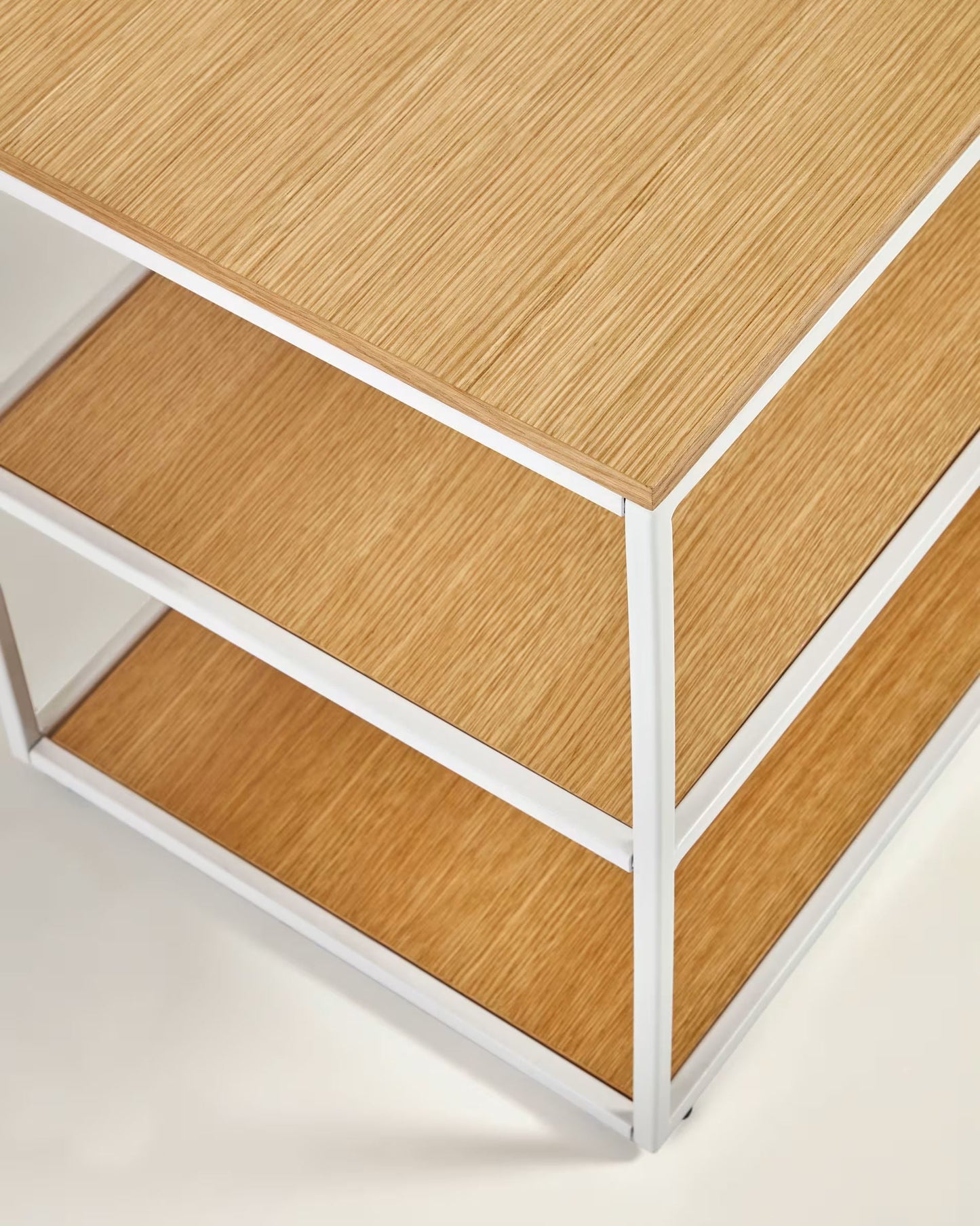 Fold TV stand with a walnut veneer and painted metal structure, 160 x 40 cm FCT6-WN