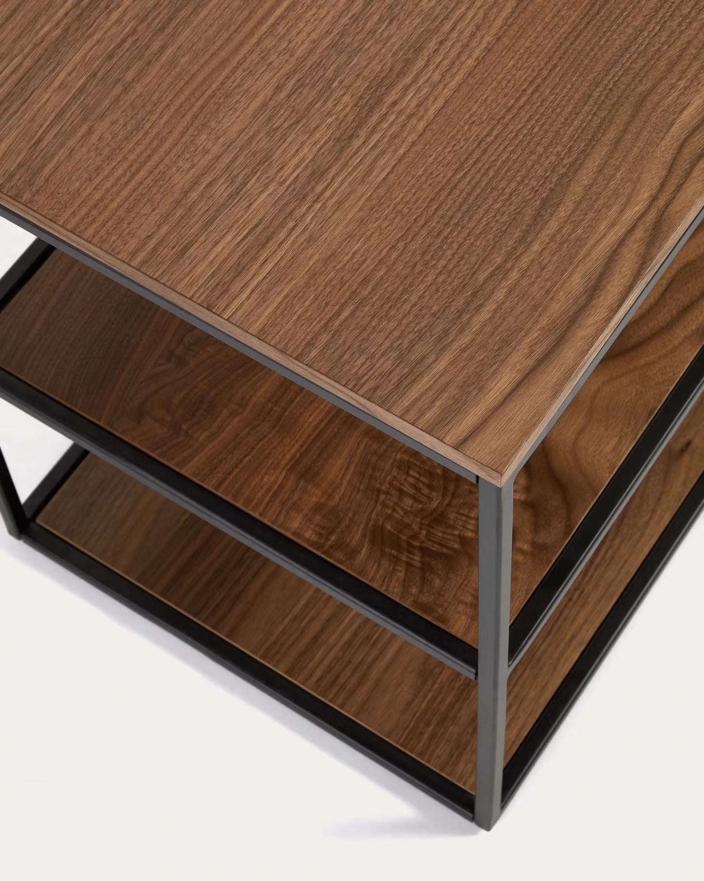 Fold TV stand with a walnut veneer and painted metal structure, 160 x 40 cm FCT6-BB