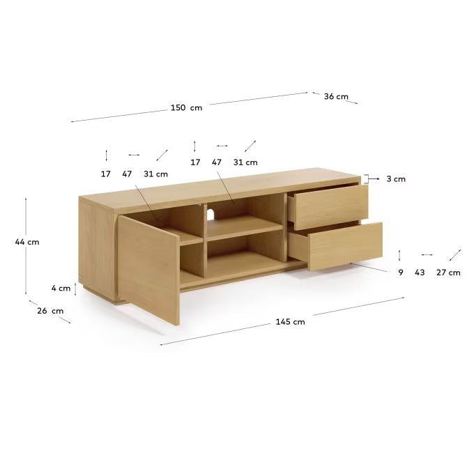Loom Tv Unit 150 cm x 44 cm (White)