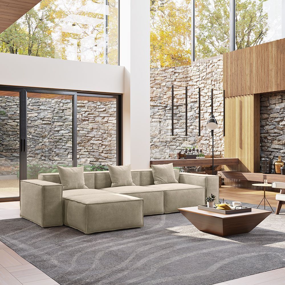 Metro Three Seater with Ottoman