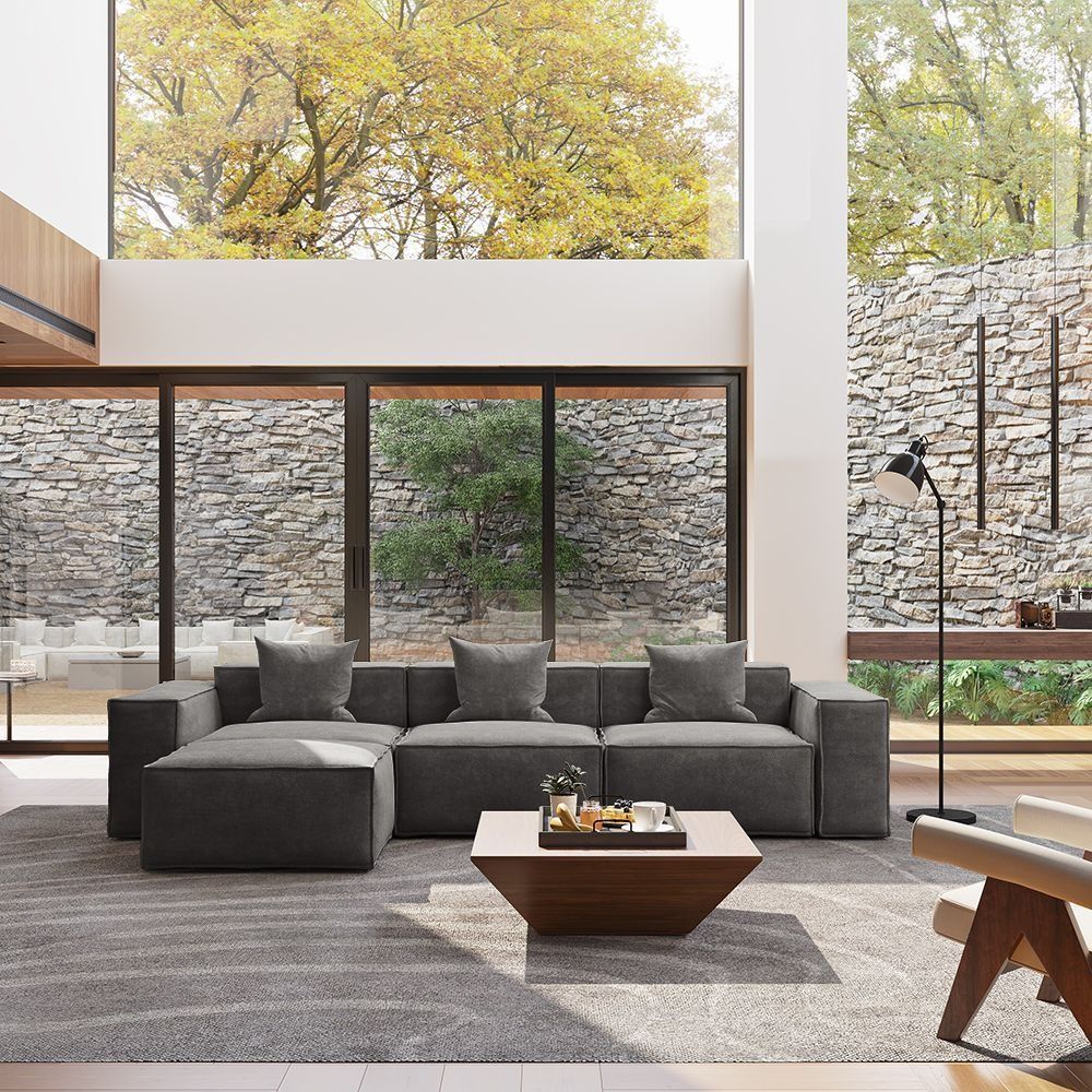 Metro Three Seater with Ottoman