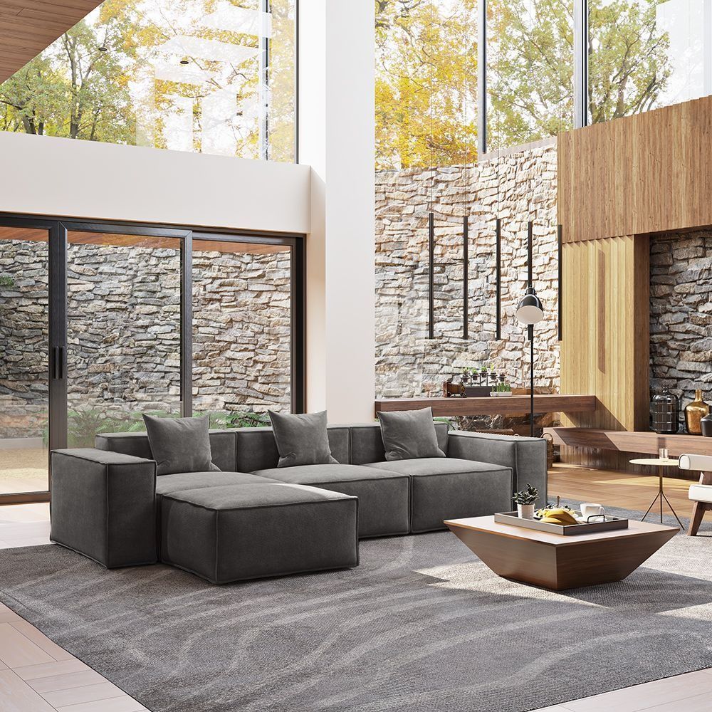Metro Three Seater with Ottoman