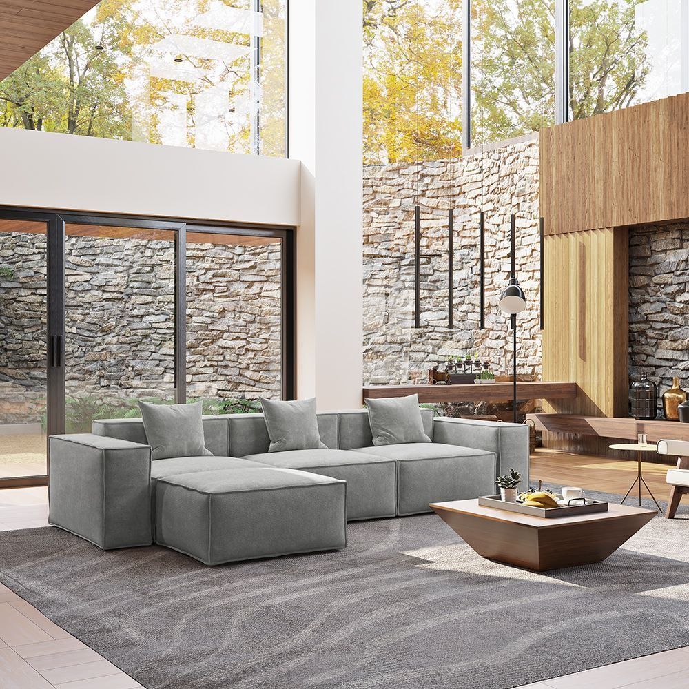 Metro Three Seater with Ottoman