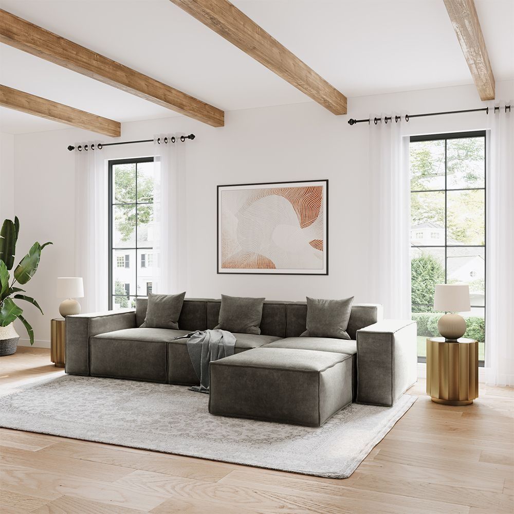 Metro Three Seater with Ottoman
