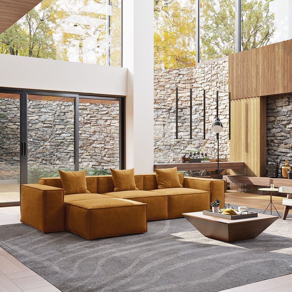 Metro Three Seater with Ottoman