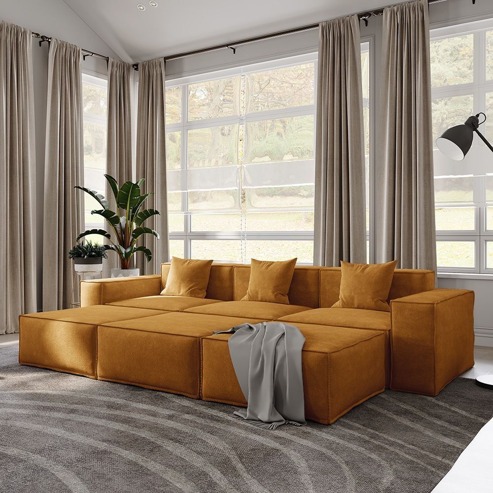 Metro Three Seater with Three Ottomans