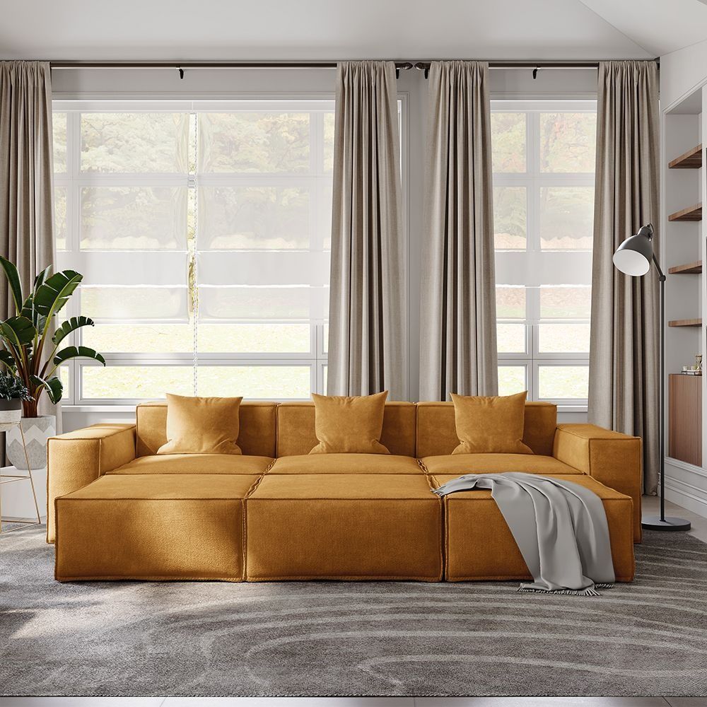 Metro Three Seater with Three Ottomans