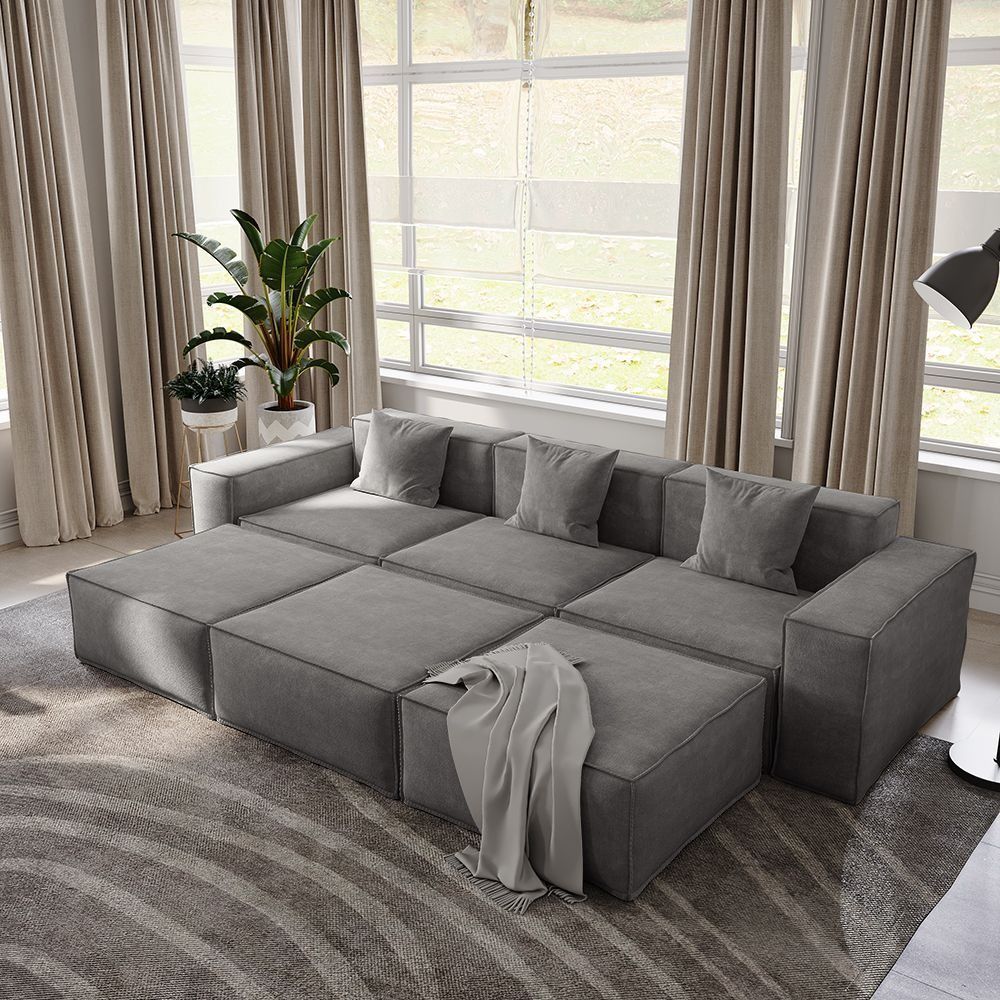 Metro Three Seater with Three Ottomans