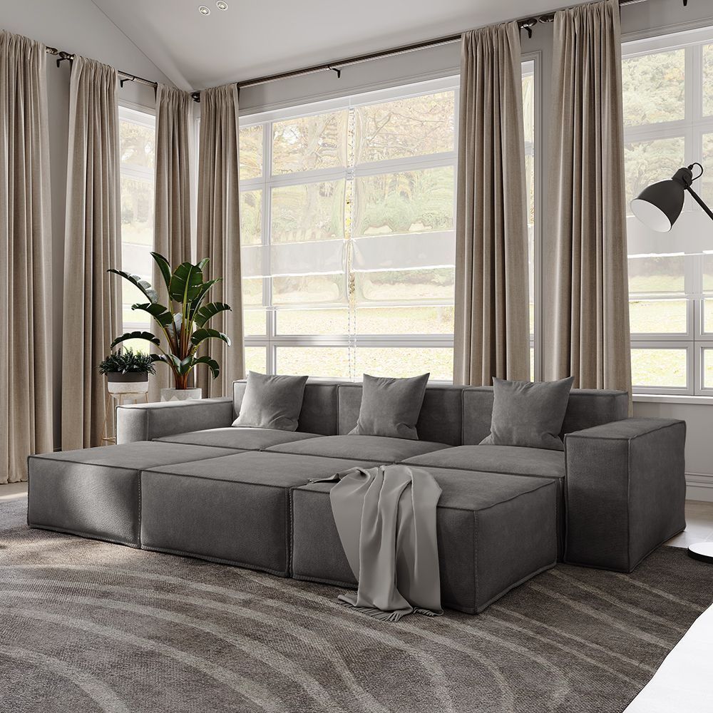 Metro Three Seater with Three Ottomans