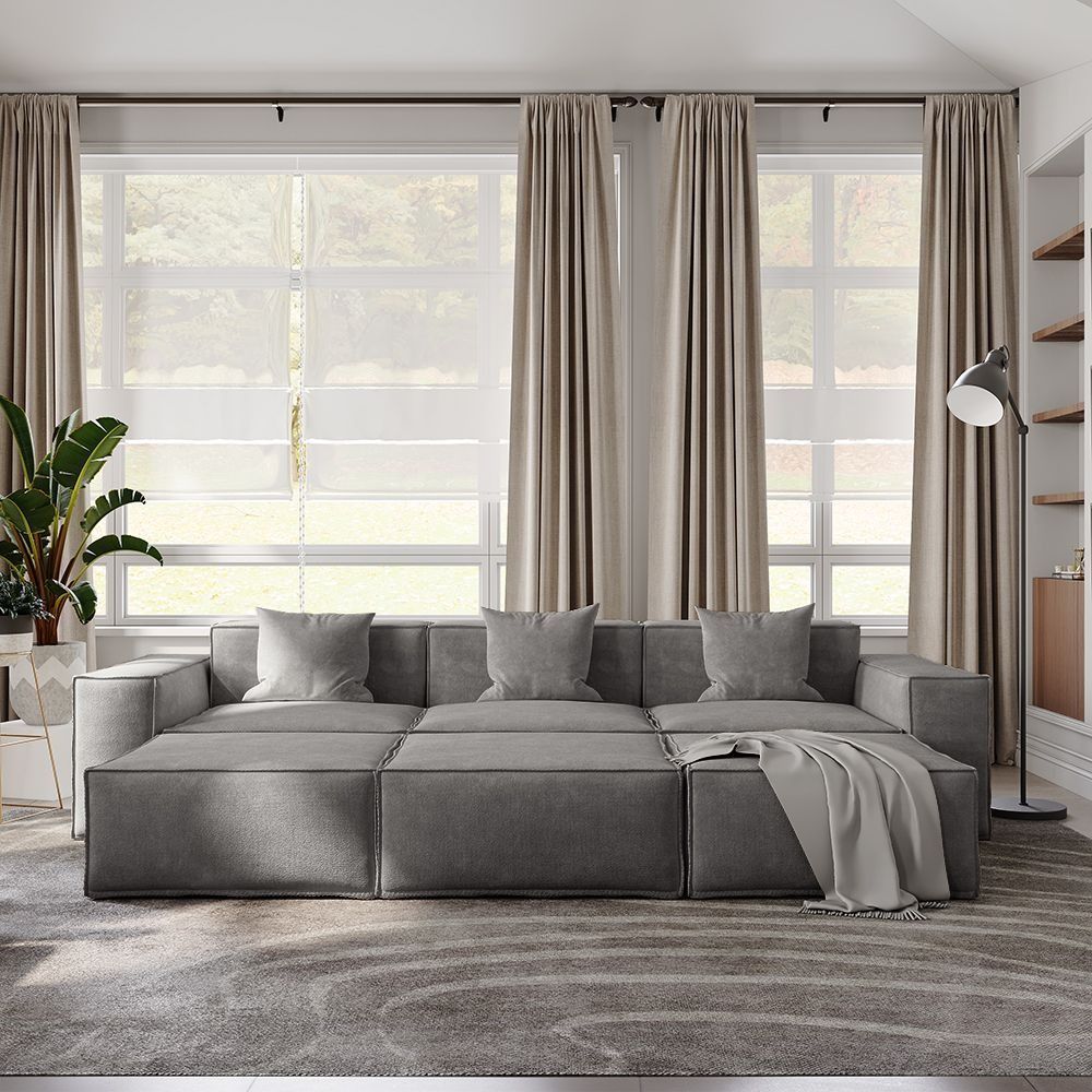 Metro Three Seater with Three Ottomans