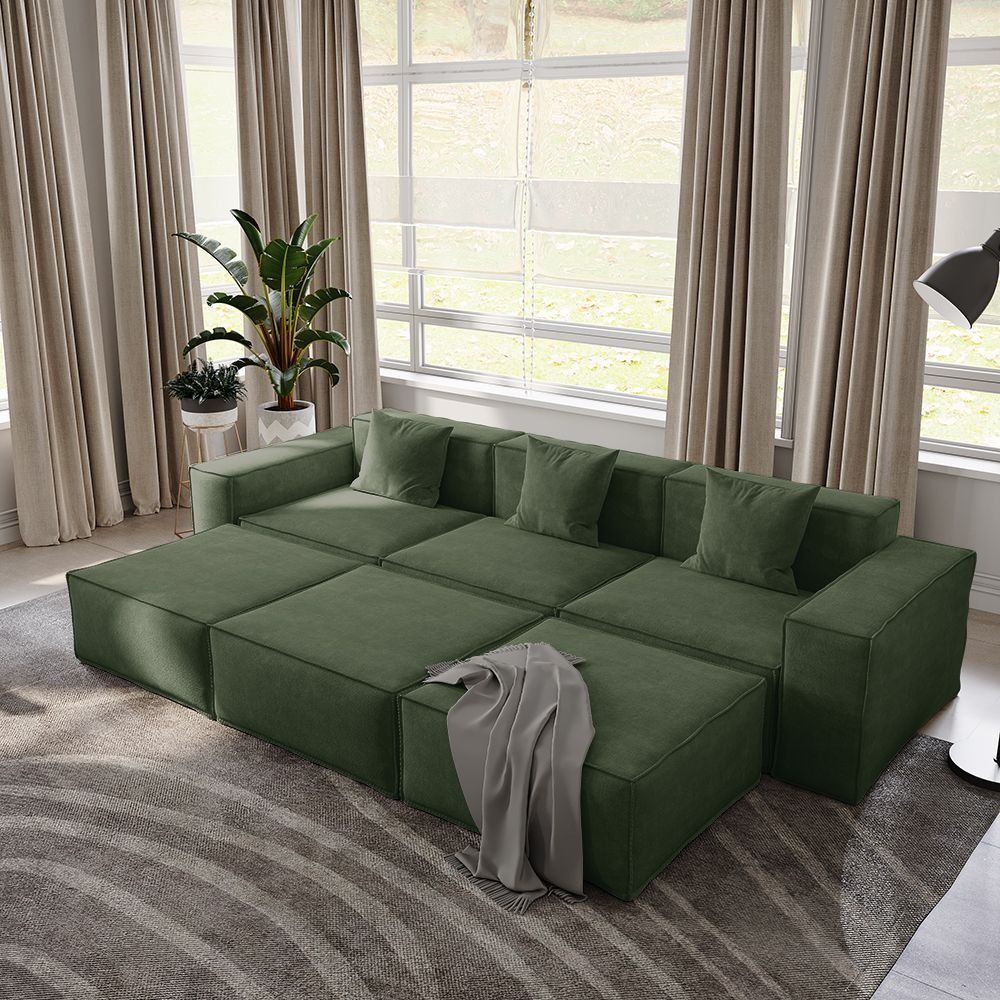 Metro Three Seater with Three Ottomans