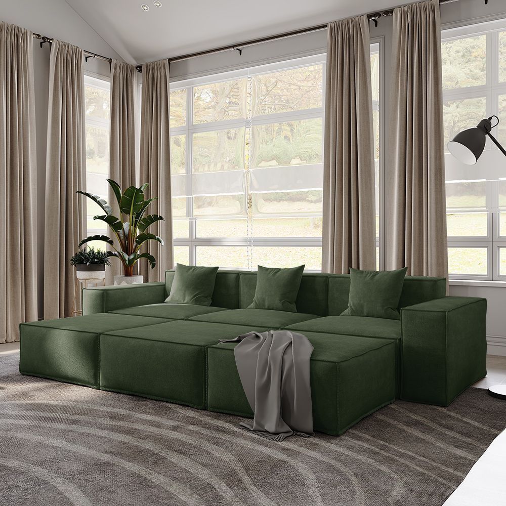 Metro Three Seater with Three Ottomans