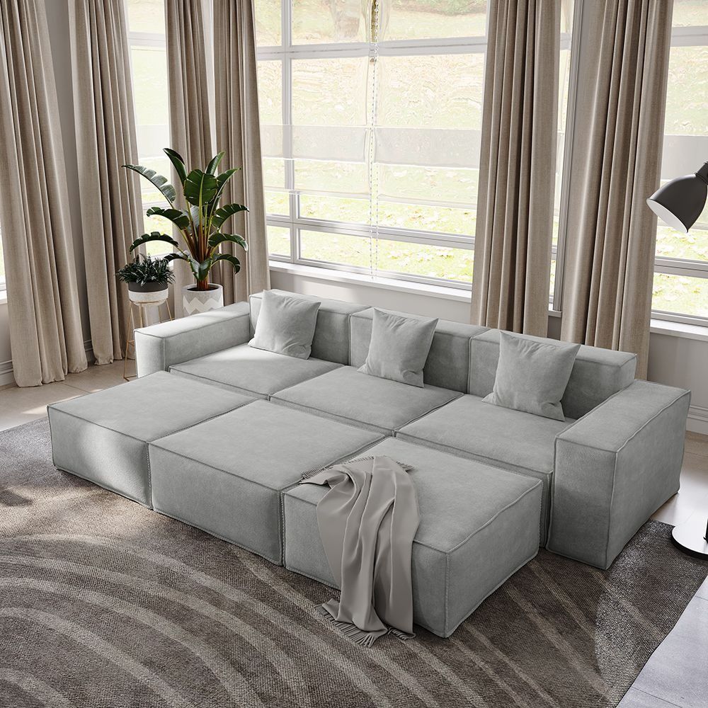 Metro Three Seater with Three Ottomans