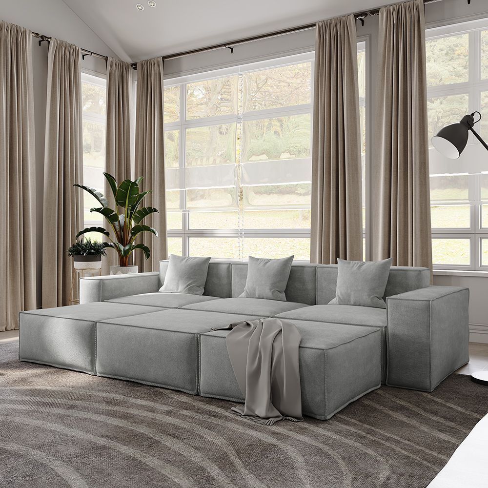Metro Three Seater with Three Ottomans