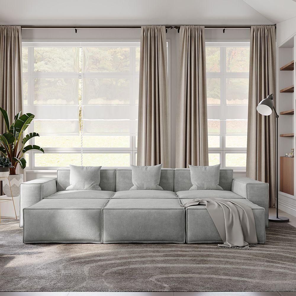 Metro Three Seater with Three Ottomans