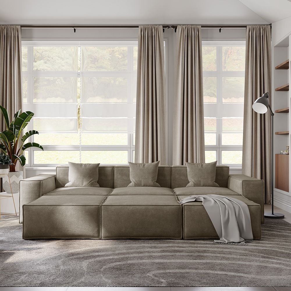 Metro Three Seater with Three Ottomans