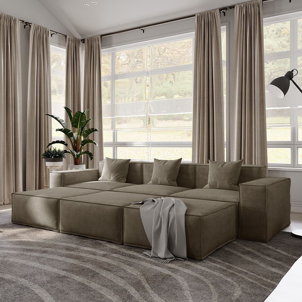 Metro Three Seater with Three Ottomans
