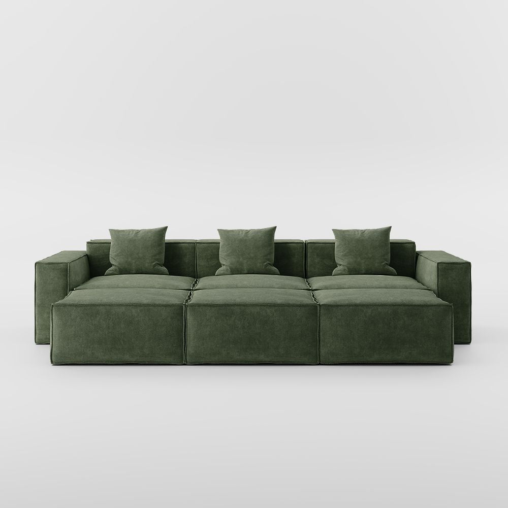 Metro Three Seater with Three Ottomans