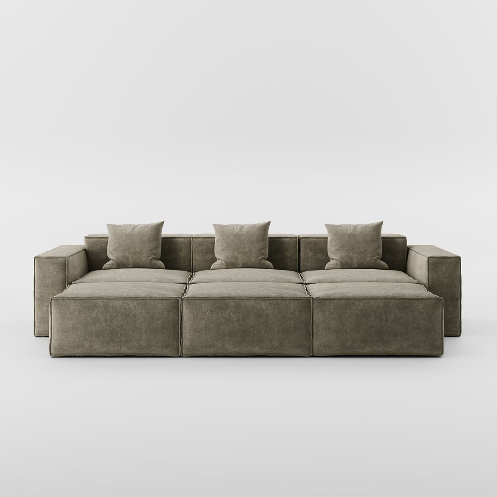 Metro Three Seater with Three Ottomans
