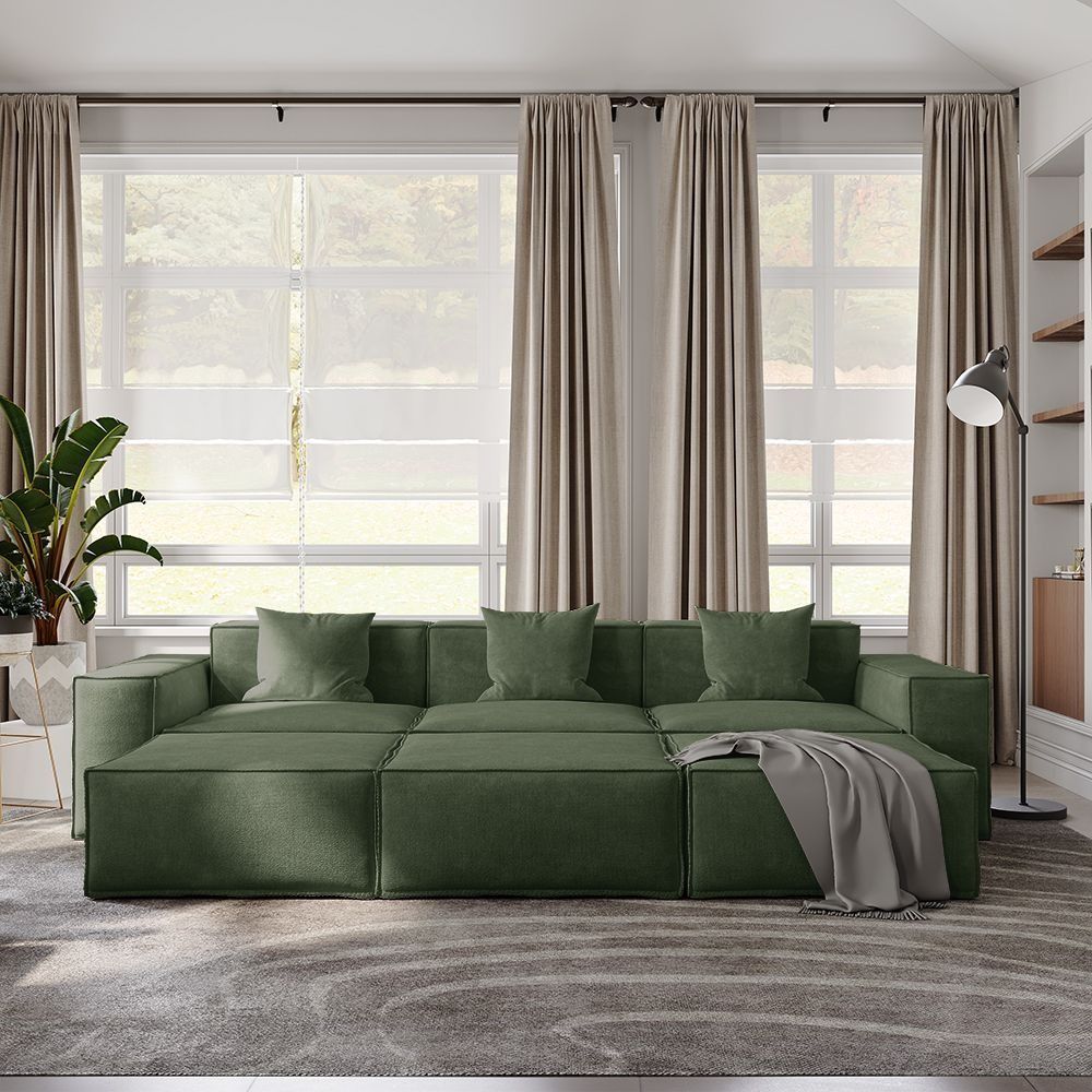 Metro Three Seater with Three Ottomans