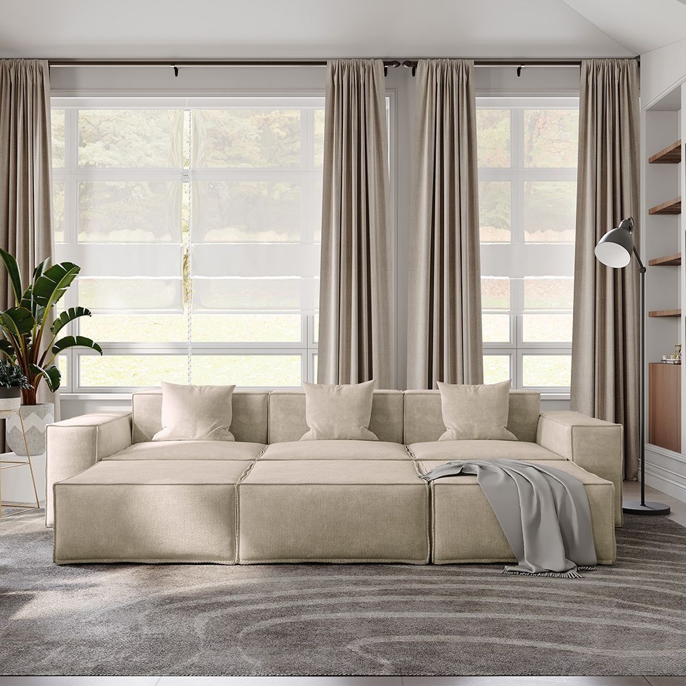 Metro Three Seater with Three Ottomans