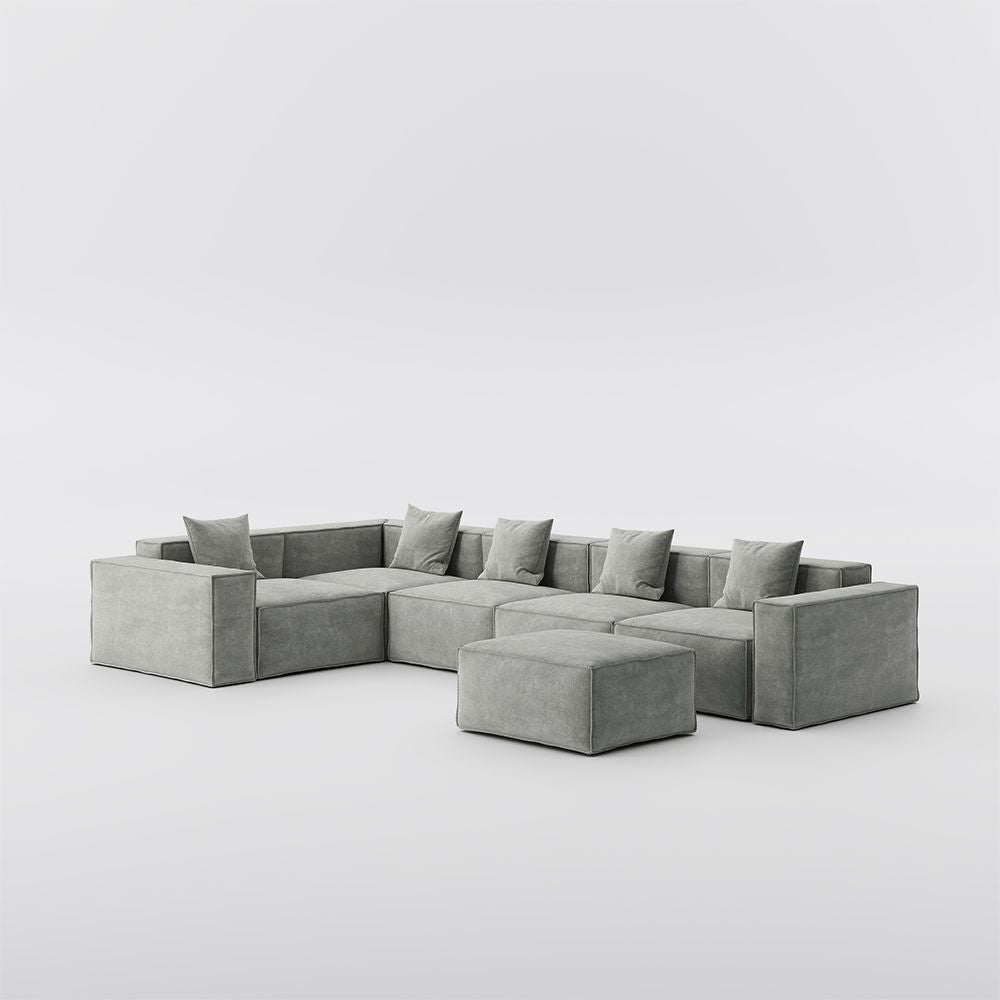 Metro Five Seater L Shape with Ottoman