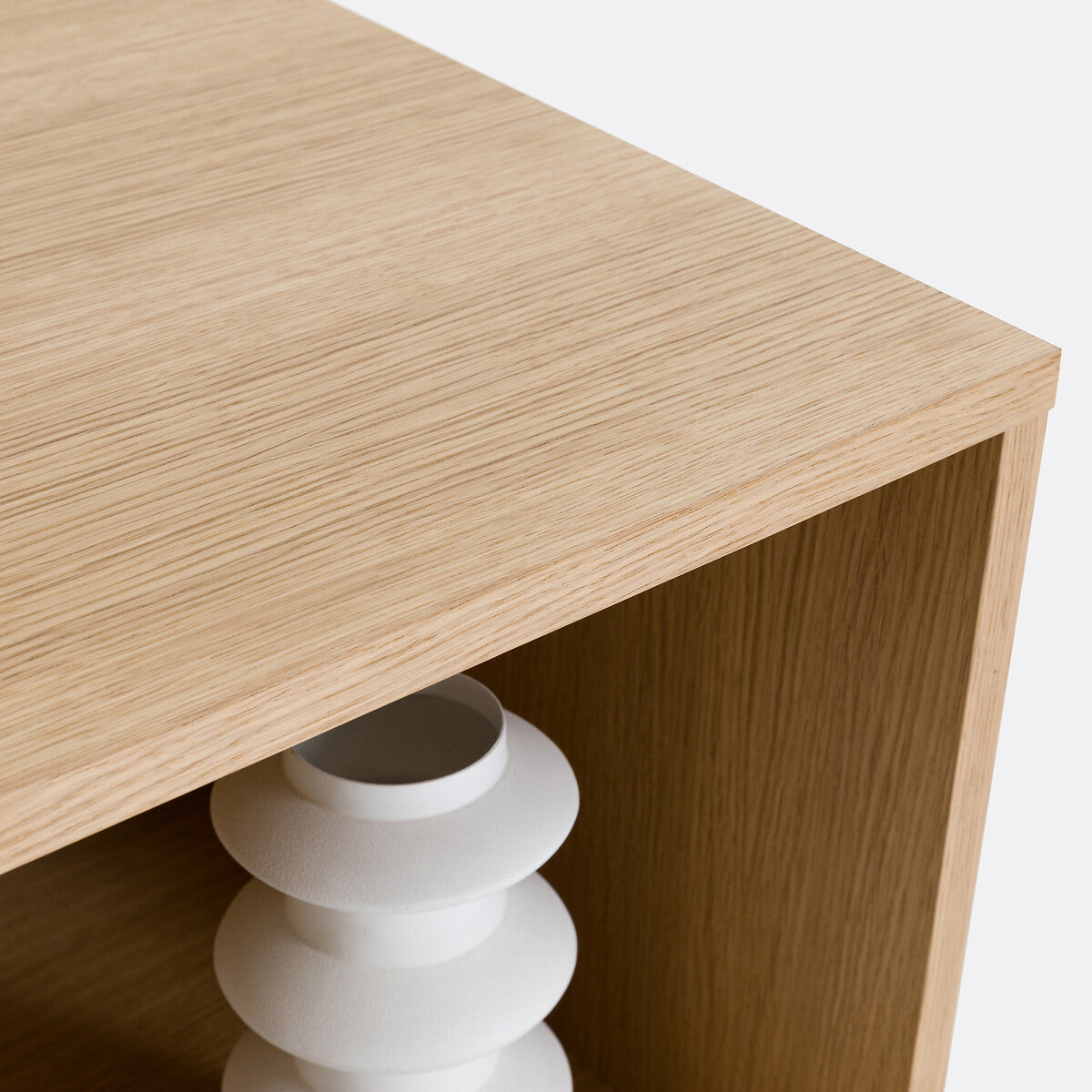 Metro Low Oak Veneered Bookcase