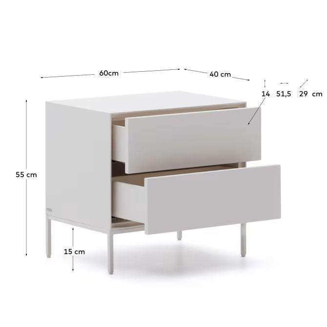 Urban Bedside Table (White)-USB1-W