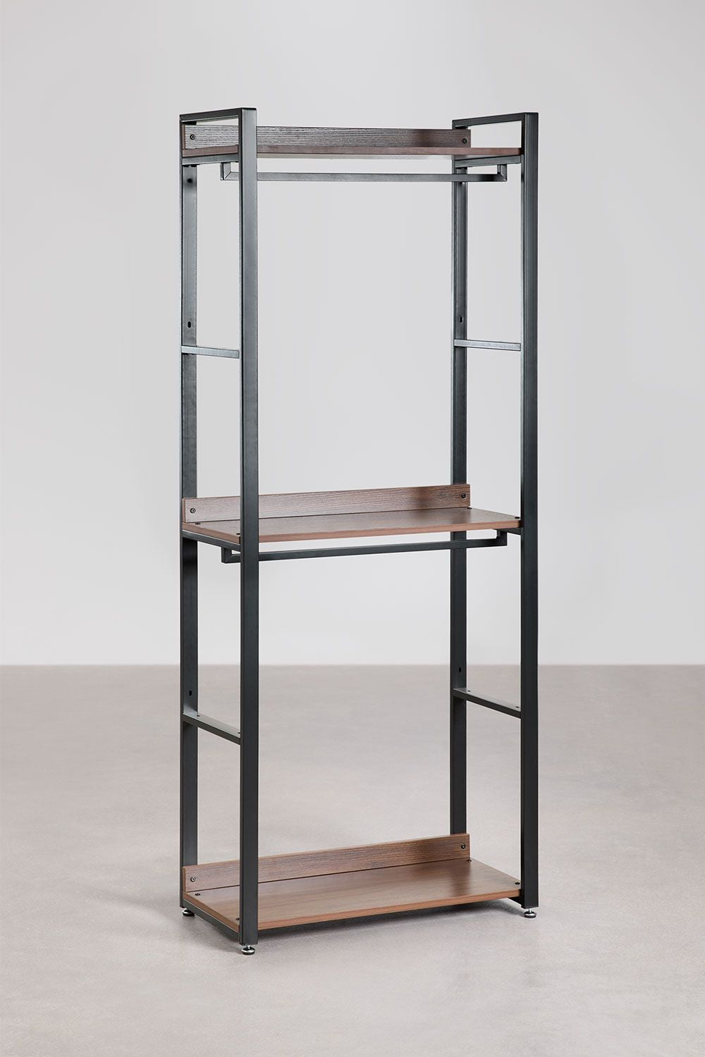 Urban Open Modular Wardrobe 2-Piece with Steel and Wood Drawers-USR8
