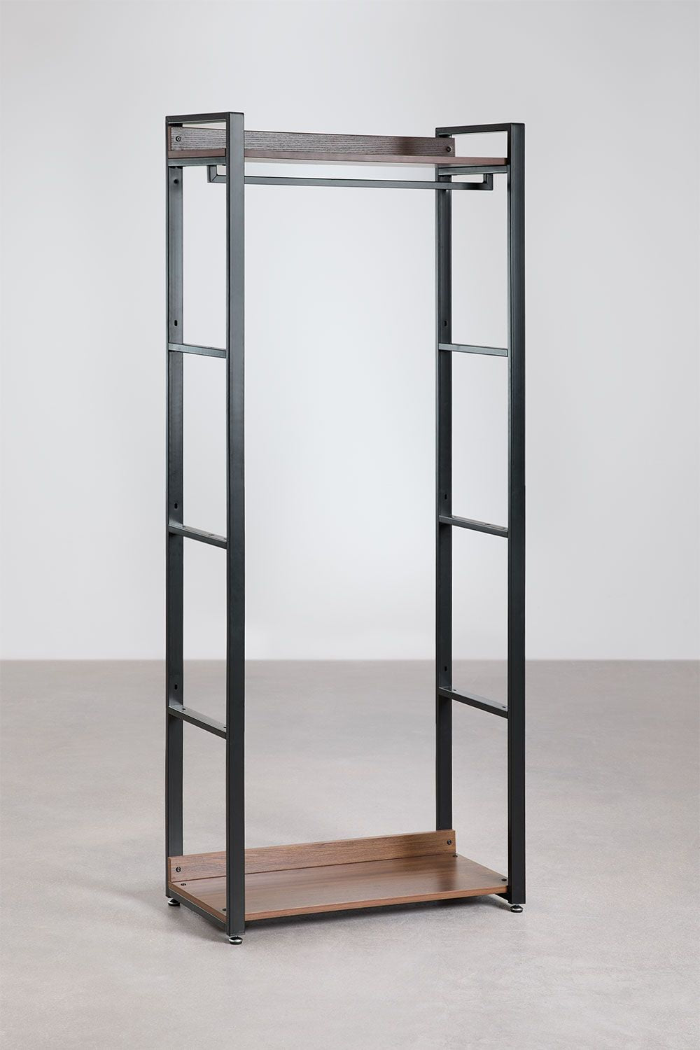 Urban Open Modular Wardrobe 2-Piece with Steel and Wood Rack-USR6