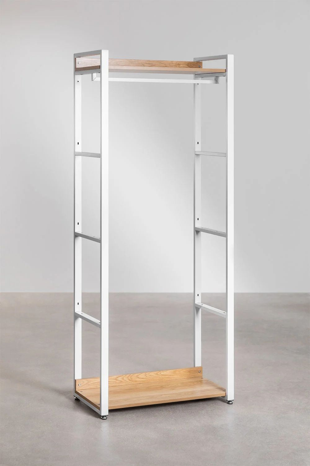 Urban Open Modular Wardrobe 2-Piece with Steel and Wood Rack-USR6
