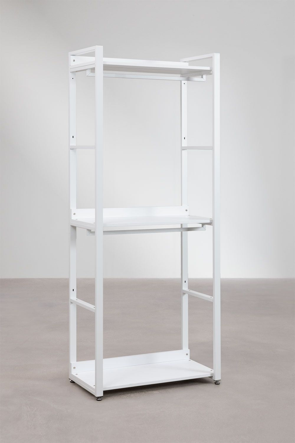 Urban Open Modular Wardrobe 2-Piece with Steel and Wood Rack-USR6