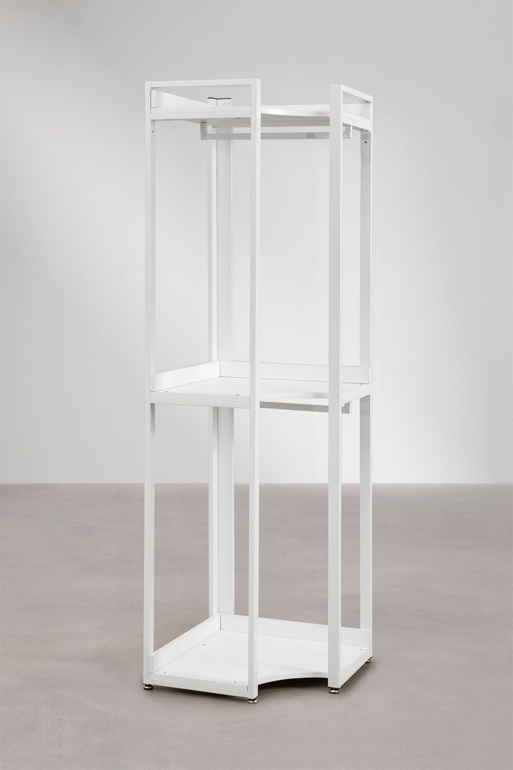 Urban Open Corner Modular Wardrobe 3-Piece with Steel and Wood Clothes Rack-USR11