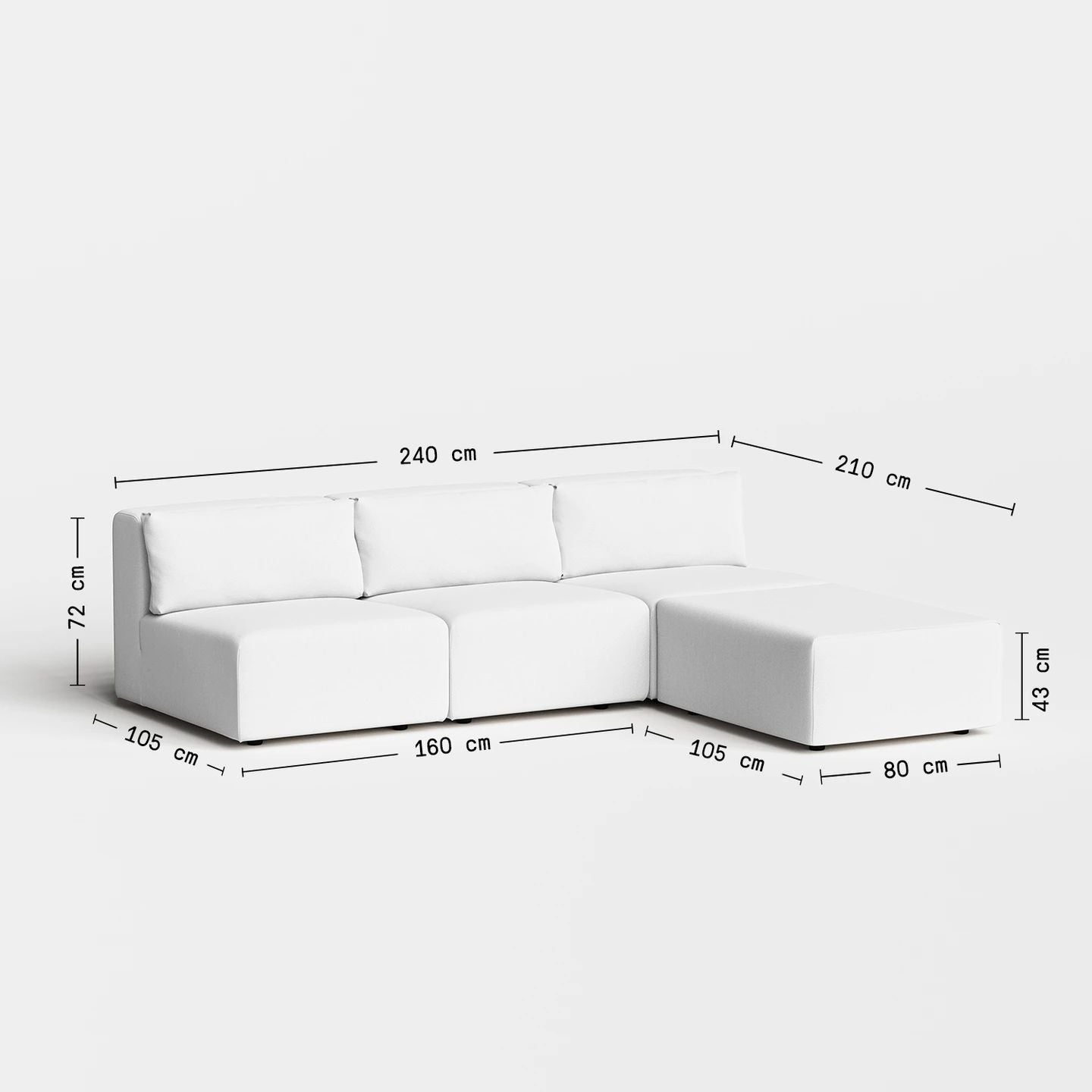 Urban Three Seater Lounge with Ottoman