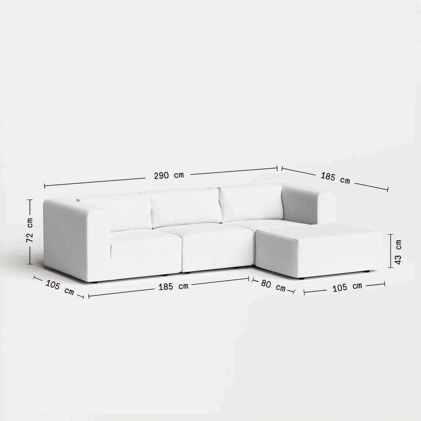 Urban Three Seater with Ottoman