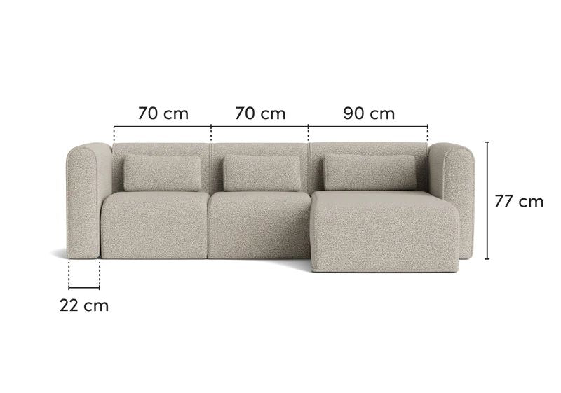 Loom Three Seater Chaise Lounge