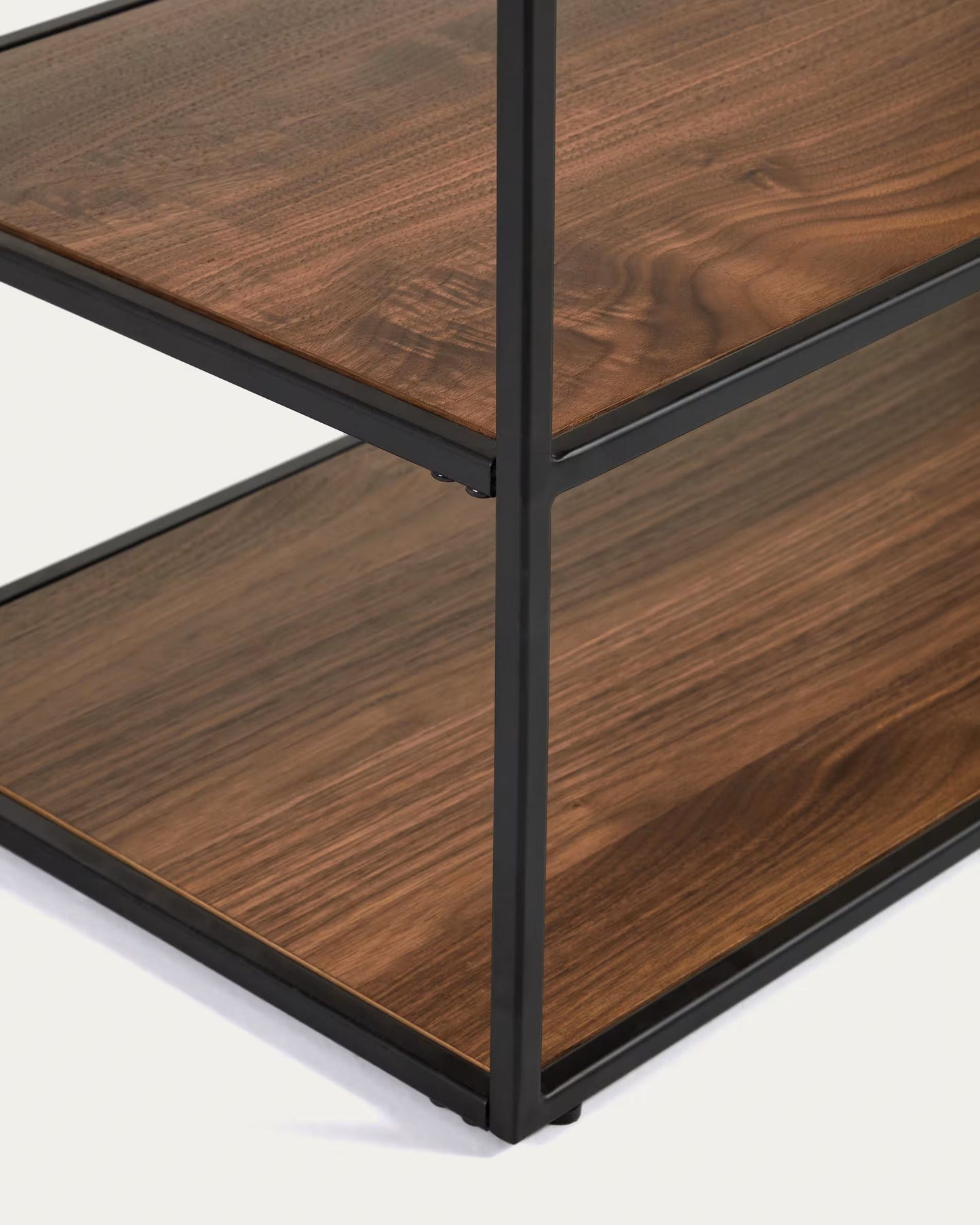 Fold TV stand with a walnut veneer and painted metal structure, 160 x 40 cm FCT6-BB