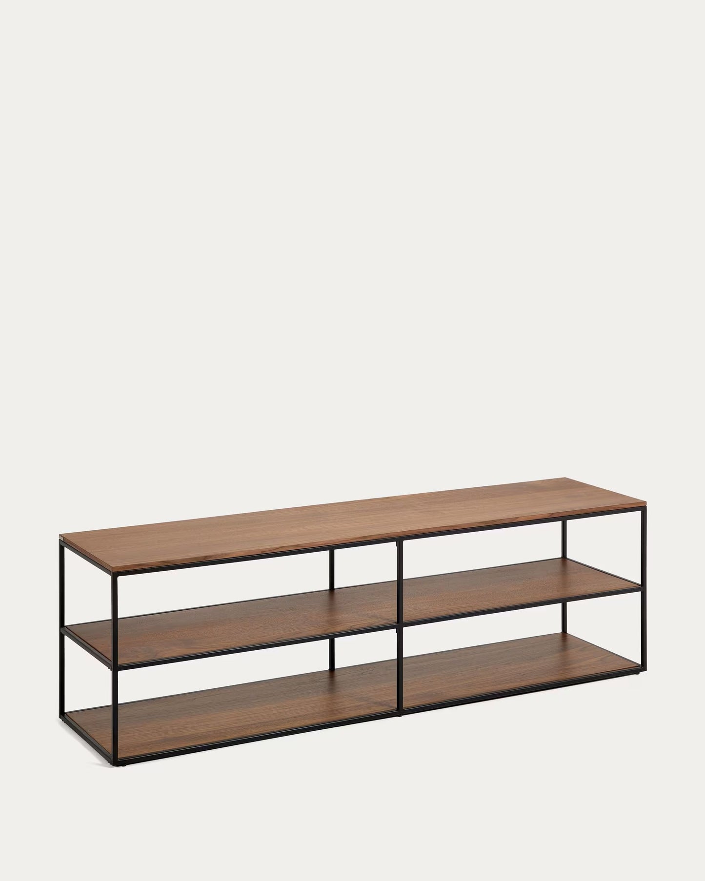 Fold TV stand with a walnut veneer and painted metal structure, 160 x 40 cm FCT6-BB