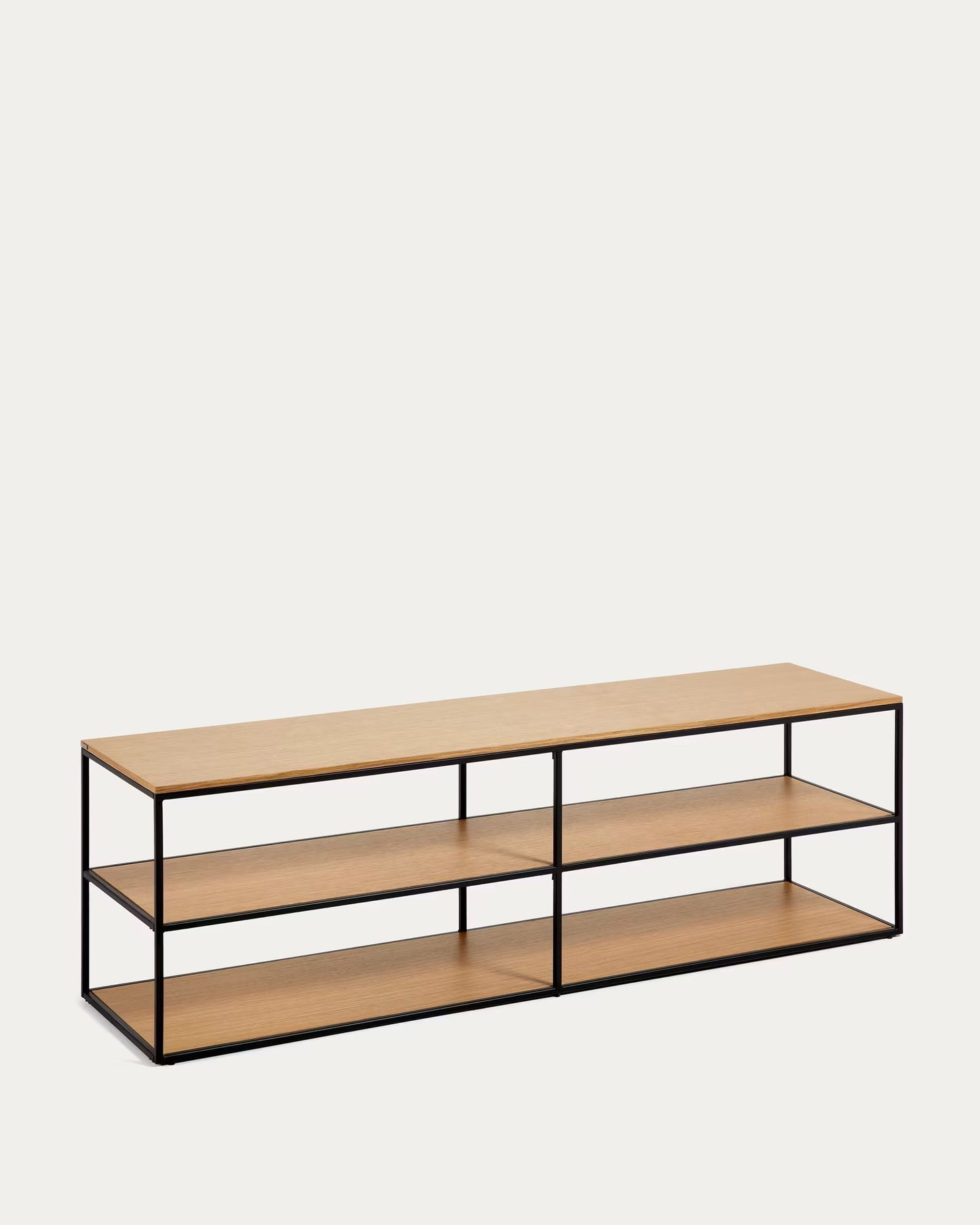 Fold TV stand with a walnut veneer and painted metal structure, 160 x 40 cm FCT6-BN