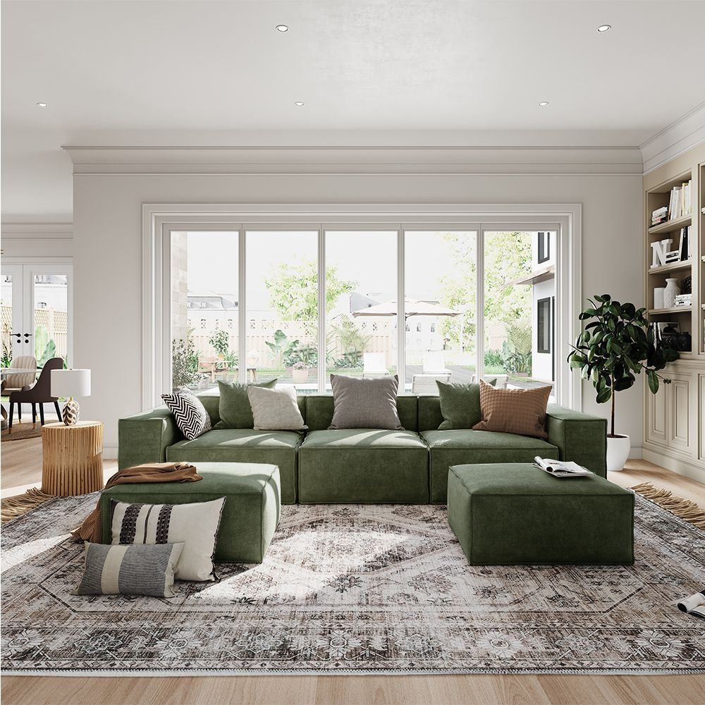 Metro Three Seater with Two Ottomans