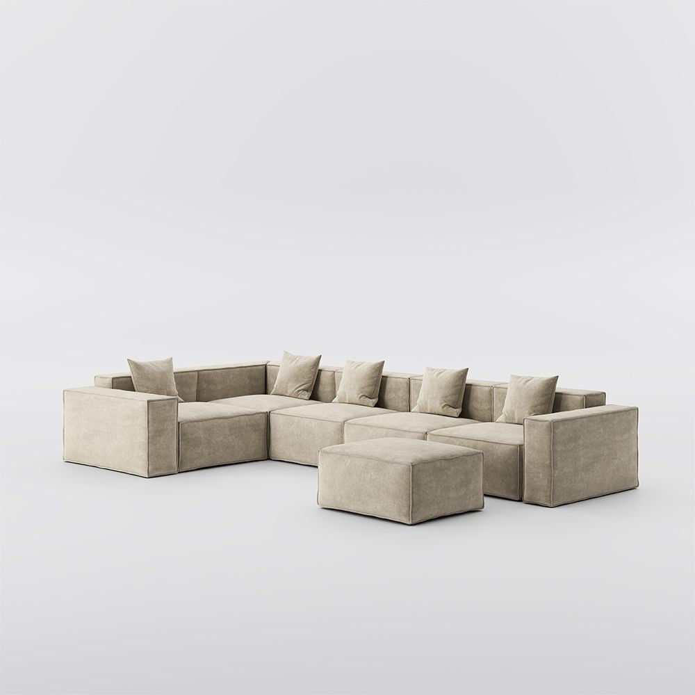 Metro Five Seater L Shape with Ottoman