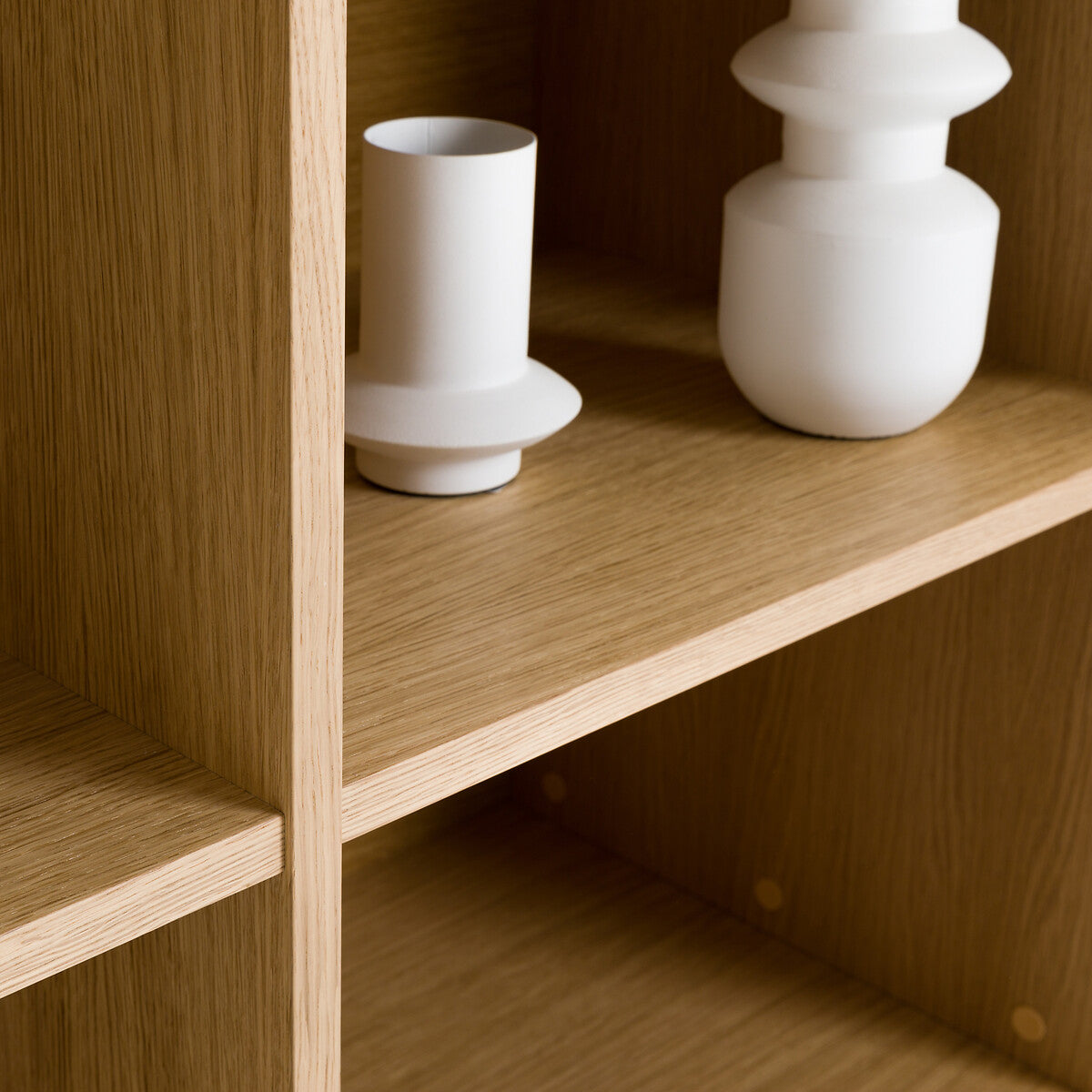 Metro Low Oak Veneered Bookcase