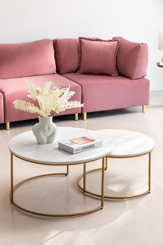 Metro Marble Nesting Tables-MC1