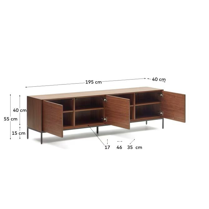 Urban 3 Door TV Unit (White)-USB8-W