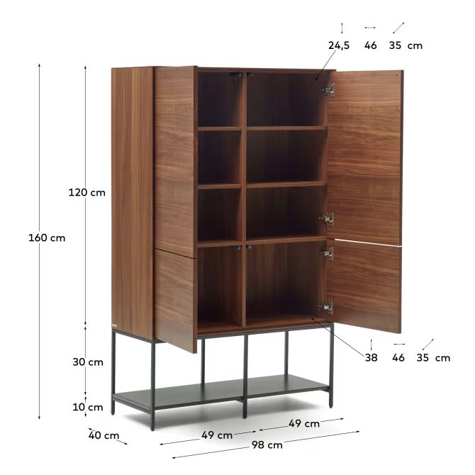 Urban 4 Door Sideboard (Brown)-USB4-B