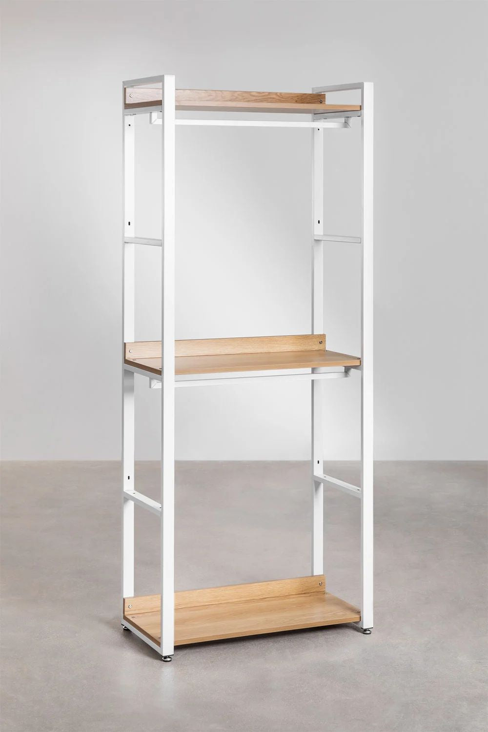 Urban Open Modular Wardrobe 2-Piece with Steel and Wood Rack-USR6